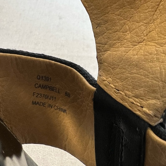 Coach 6 B Black Leather Signature Jacquard Platform Wedge Heels Sandal Campbell - Picture 9 of 10